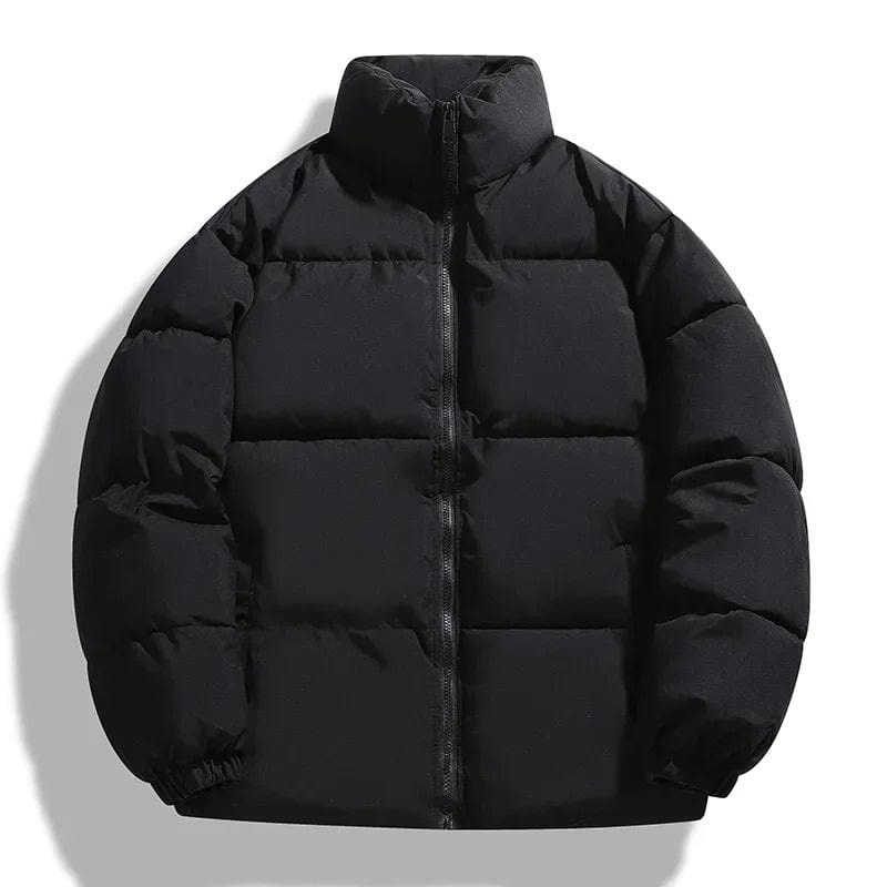 Pufferjacke – Warme, wattierte Winterdaunenjacke für Herren-Schwarz-M-Chaps Herrenmode