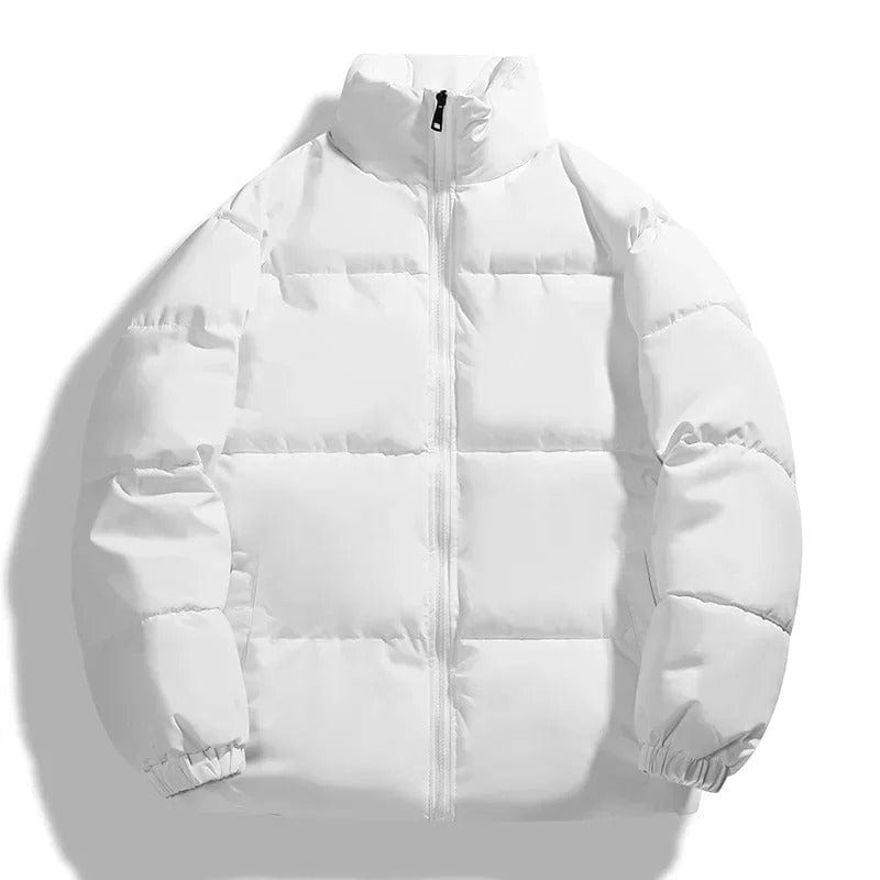 Pufferjacke – Warme, wattierte Winterdaunenjacke für Herren-Weiß-M-Chaps Herrenmode