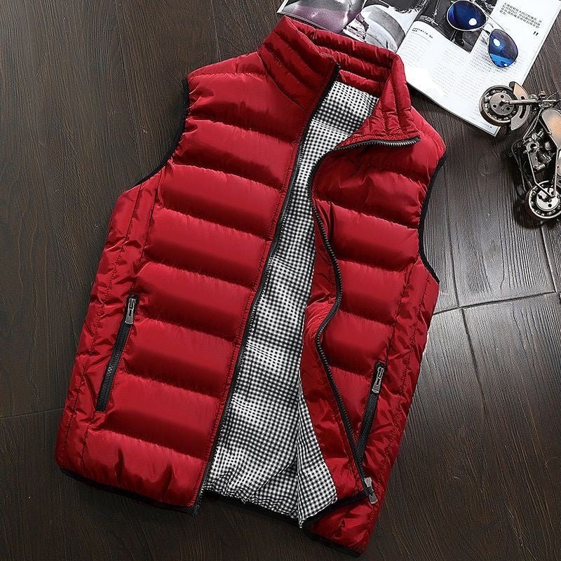Pufferweste - Herren Zip-Up Winter Bodywarmer Winter Gilet-Dunkelrot-s-Chaps Herrenmode