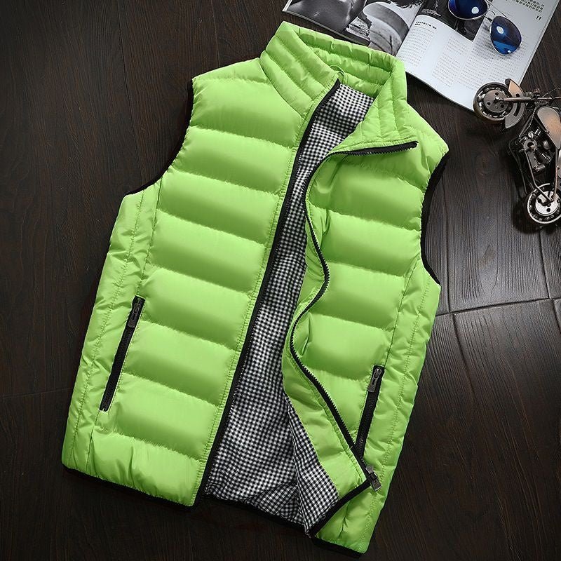 Pufferweste - Herren Zip-Up Winter Bodywarmer Winter Gilet-Grün Gelb-s-Chaps Herrenmode