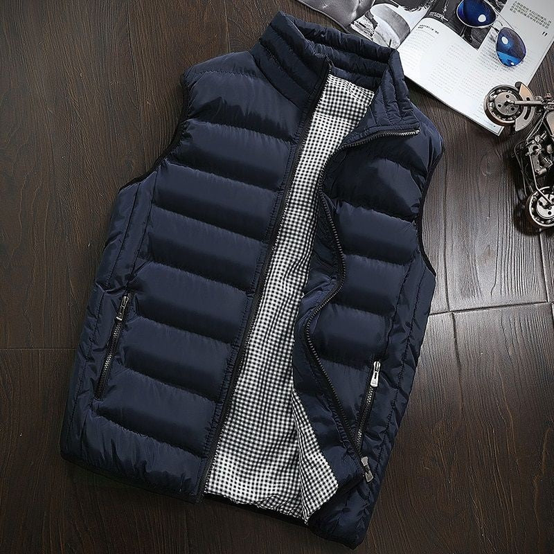 Pufferweste - Herren Zip-Up Winter Bodywarmer Winter Gilet-Marineblau-s-Chaps Herrenmode