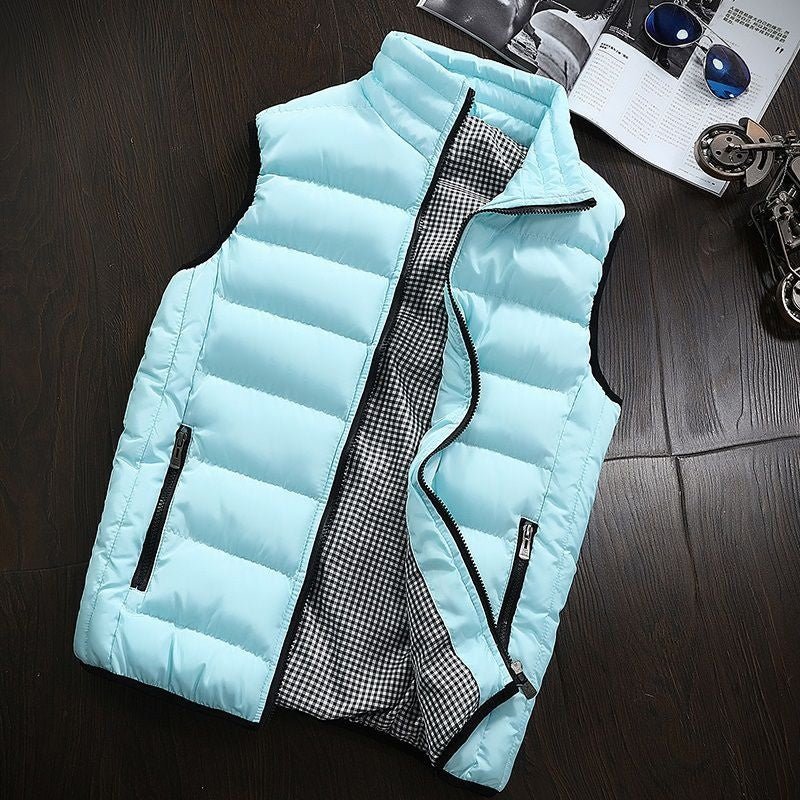 Pufferweste - Herren Zip-Up Winter Bodywarmer Winter Gilet-Türkis-s-Chaps Herrenmode