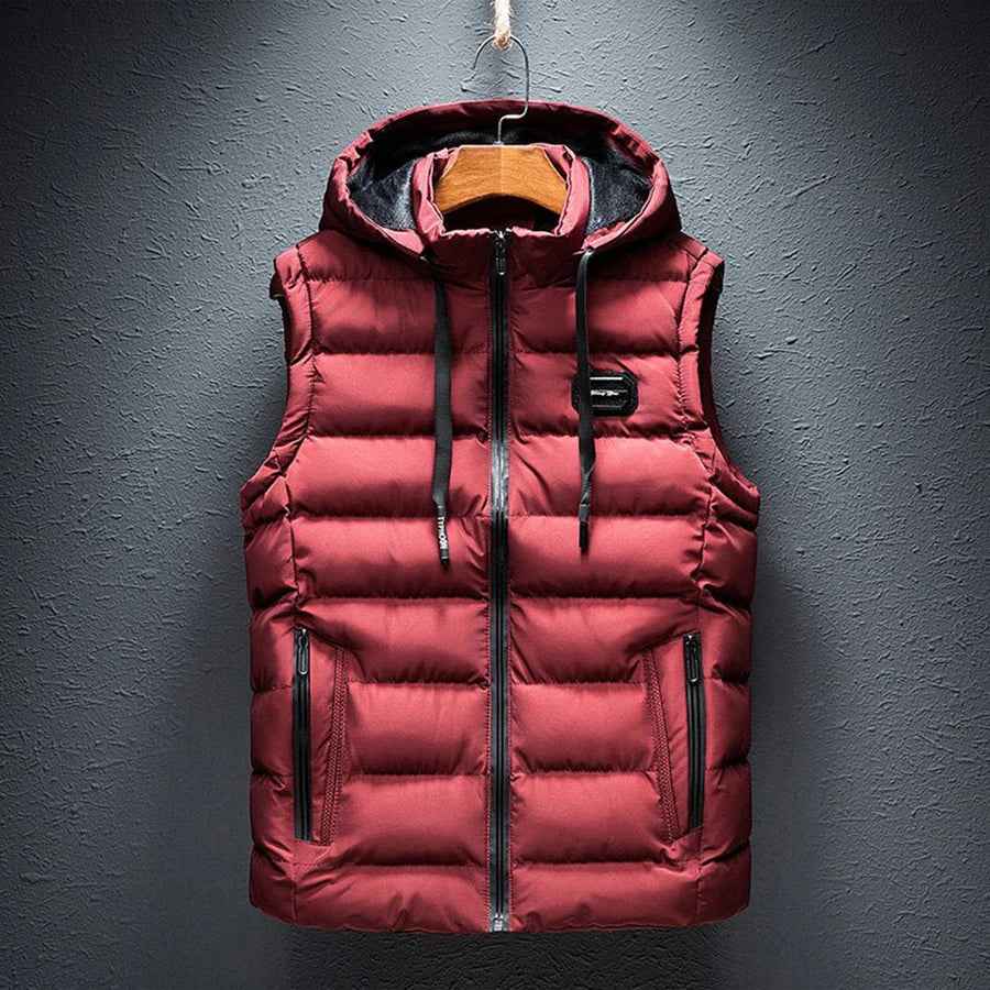 Pufferweste | Kapuzenweste | Weste | Winterweste | Herrenweste-Rot-S-Chaps Herrenmode