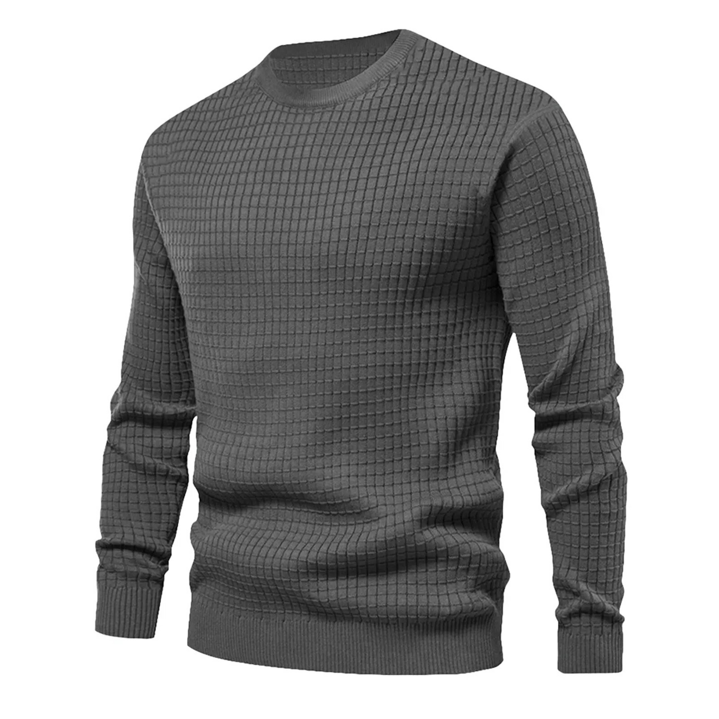 Pullover - Herren Langarm Rundhalsausschnitt Pullover Hemd-Grau-M-Chaps Herrenmode