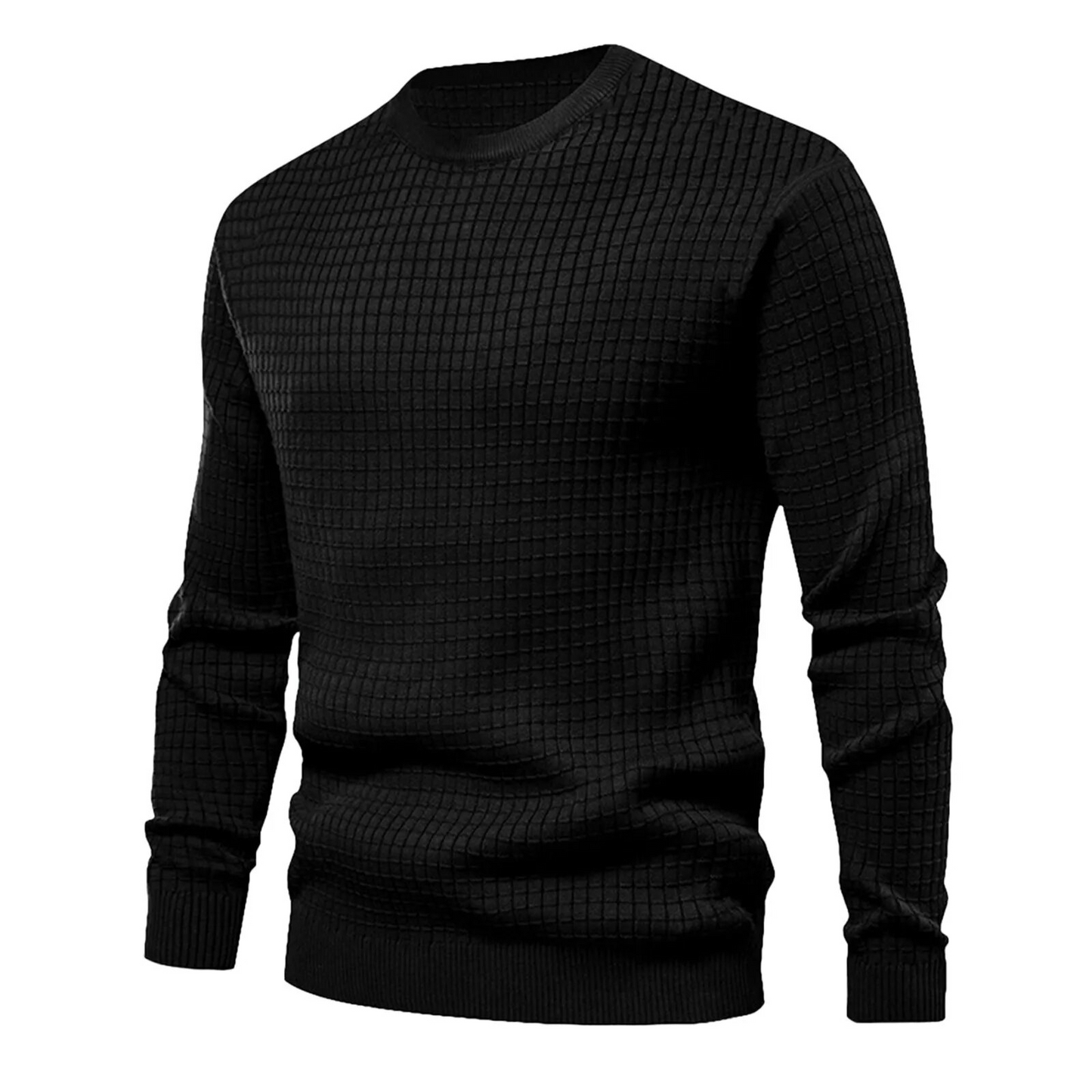 Pullover - Herren Langarm Rundhalsausschnitt Pullover Hemd-Schwarz-M-Chaps Herrenmode