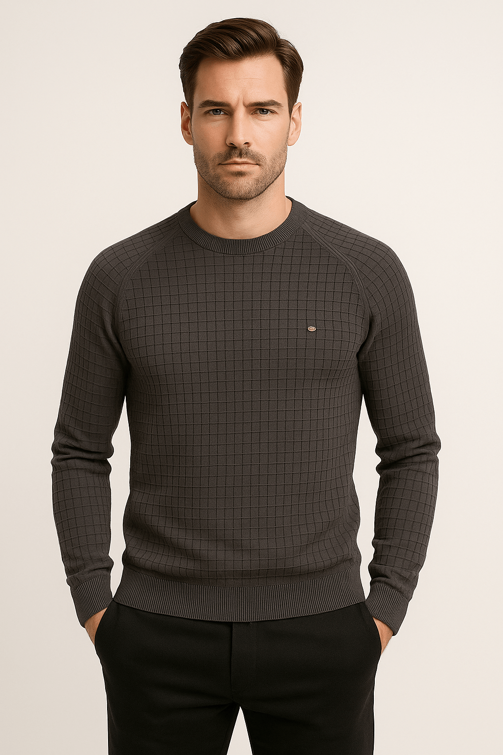 Pullover - Herren Rundhals Langarm Pullover Sweatshirt-Chaps Herrenmode
