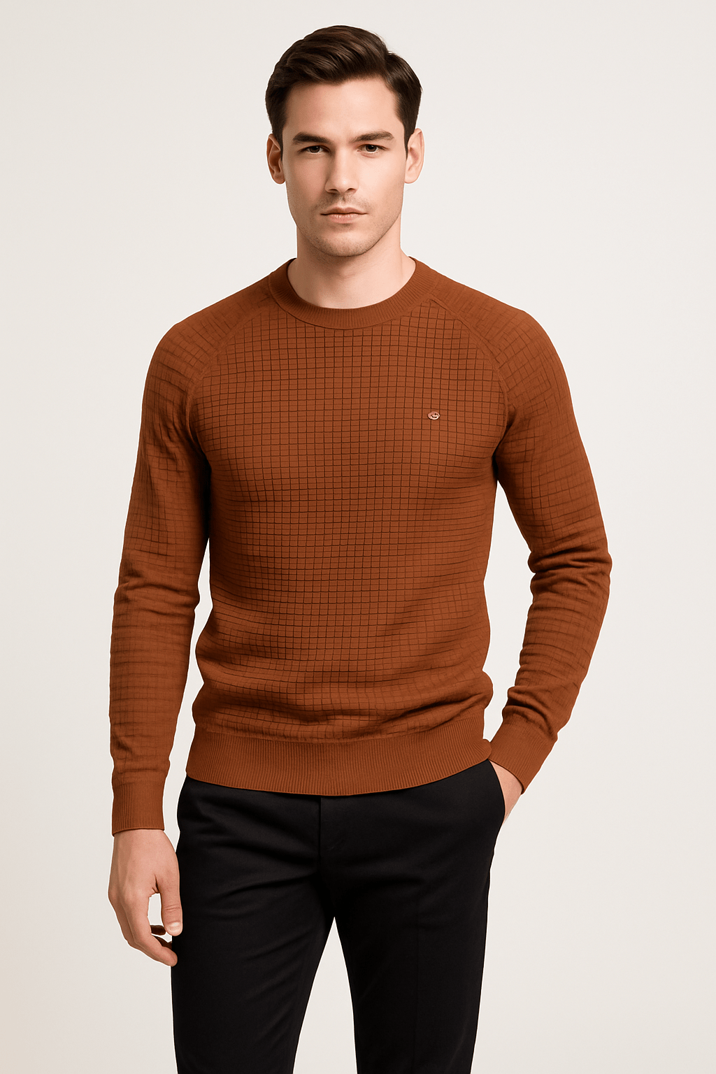Pullover - Herren Rundhals Langarm Pullover Sweatshirt-Chaps Herrenmode
