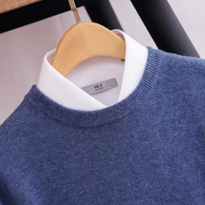 Pullover – Langärmliger Herren-Strickpullover aus Merinowolle-Chaps Herrenmode