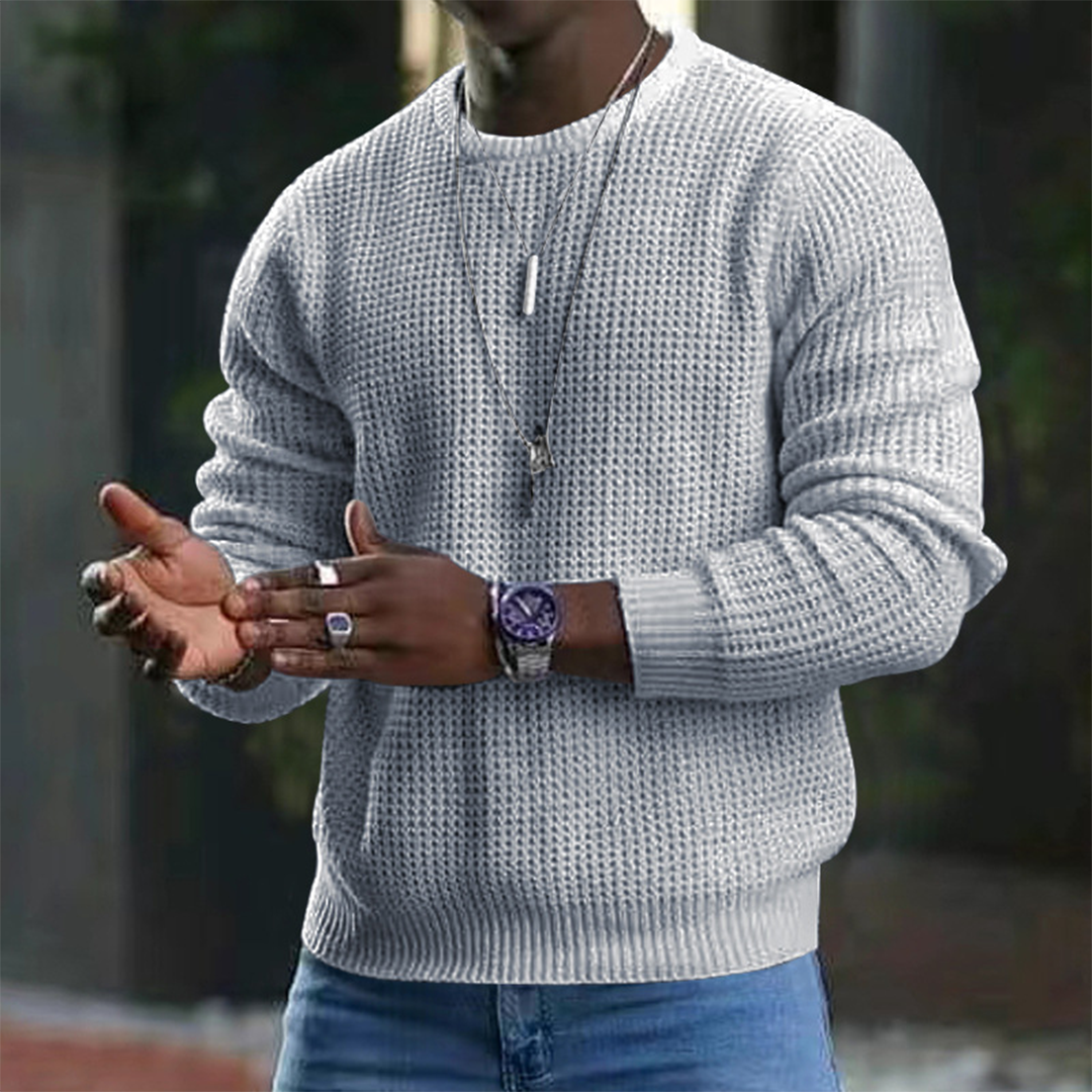 Pullover | Rundhalsausschnitt | Langarm | Pullover | Herrenbekleidung-Hellgrau-M-Chaps Herrenmode