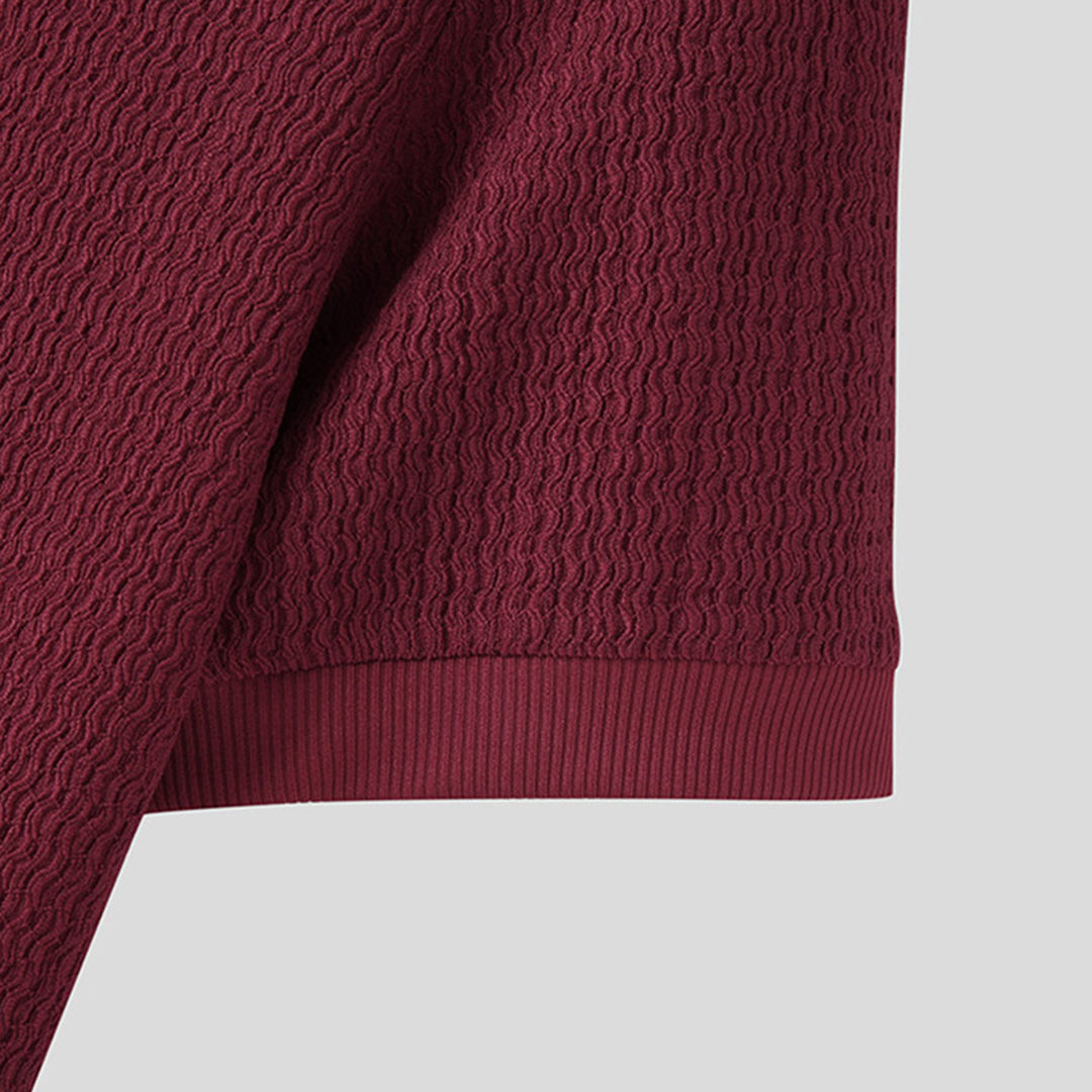 Pullover-T-Shirt – Kurzärmeliges Rollkragen-T-Shirt mit hohem Kragen für Männer-Chaps Herrenmode