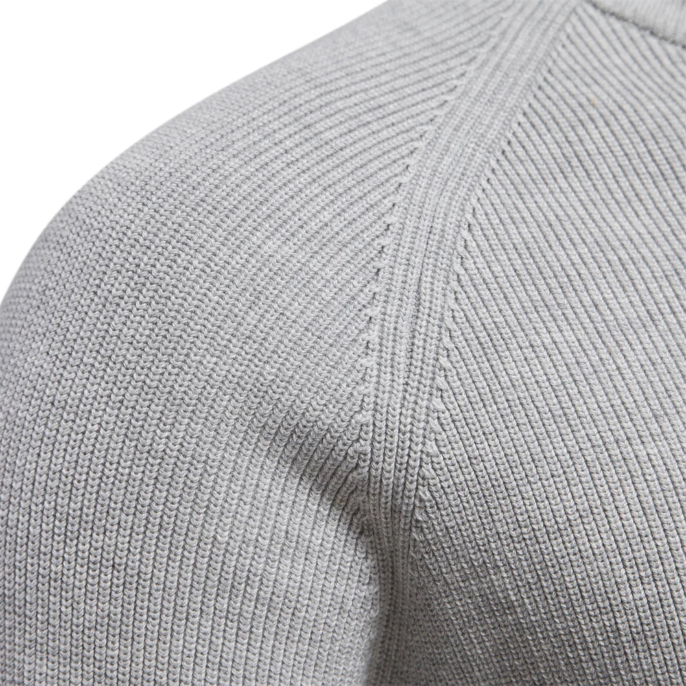 Pullover mit halbem Reißverschluss | Hoher Kragen | Winter | Strickpullover | Herren-Strickpullover-Chaps Herrenmode
