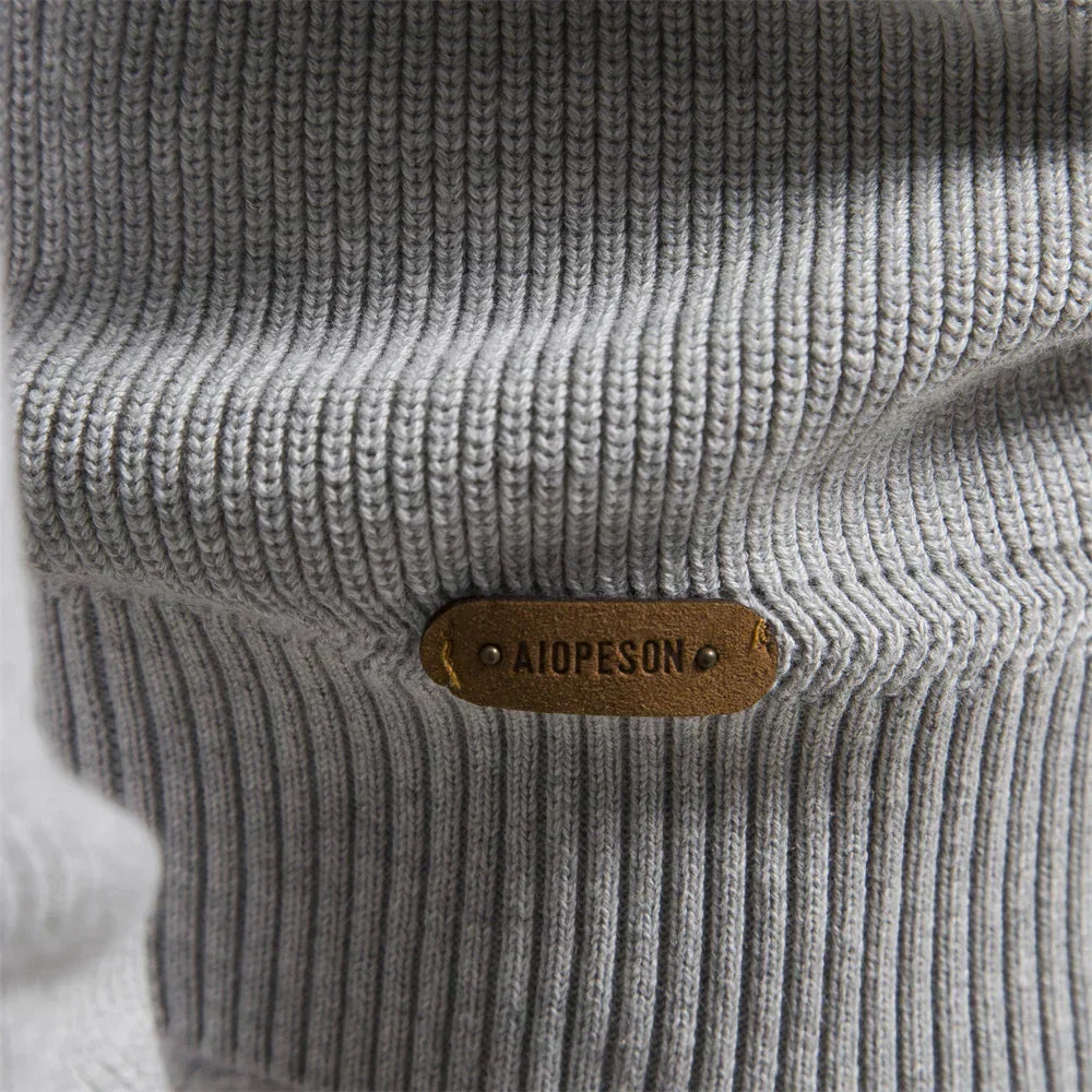 Pullover mit halbem Reißverschluss | Hoher Kragen | Winter | Strickpullover | Herren-Strickpullover-Chaps Herrenmode