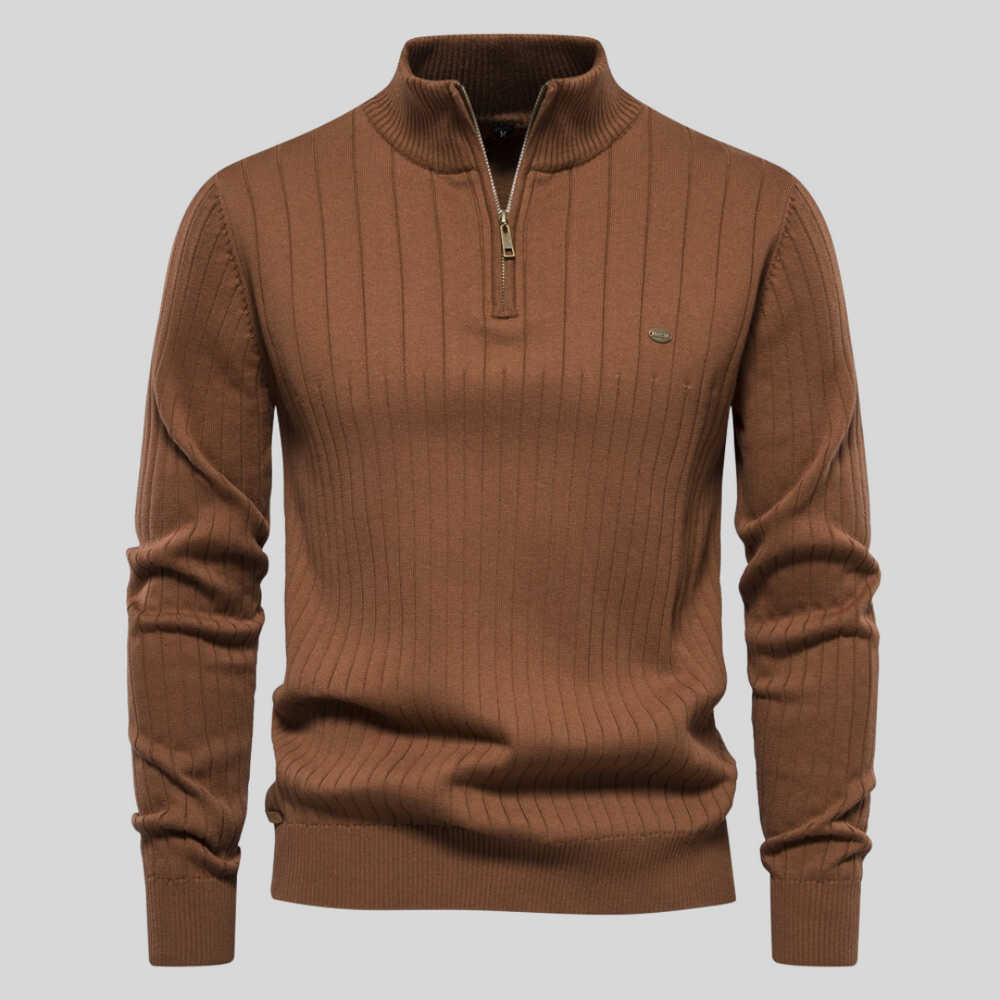 Pullover mit halbem Reißverschluss | Stehkragen | Langarm | Strickpullover | Winterkleidung für Herren-Chaps Herrenmode
