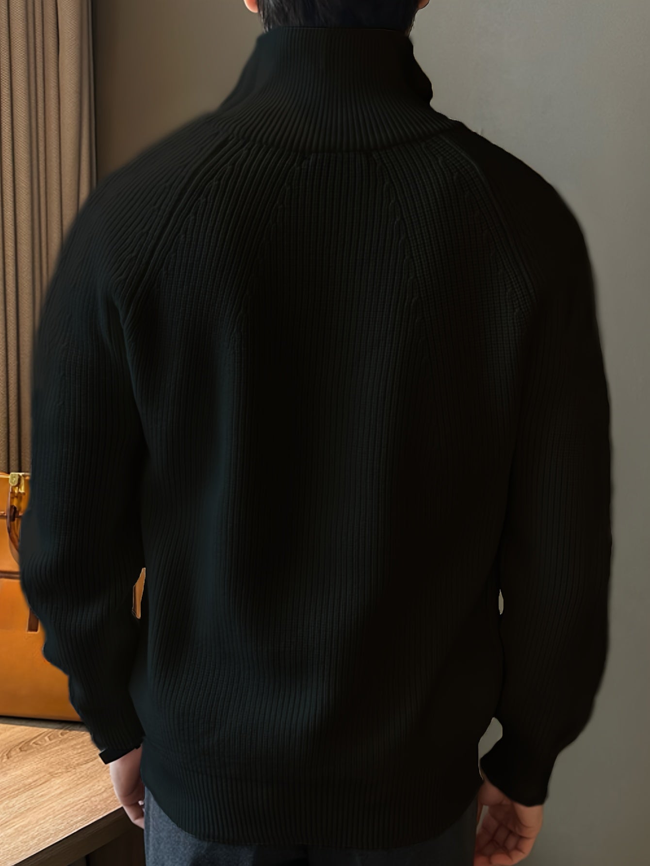 Pullover mit halbem Reißverschluss – warmer, langärmliger Strickpullover für Herren-Chaps Herrenmode