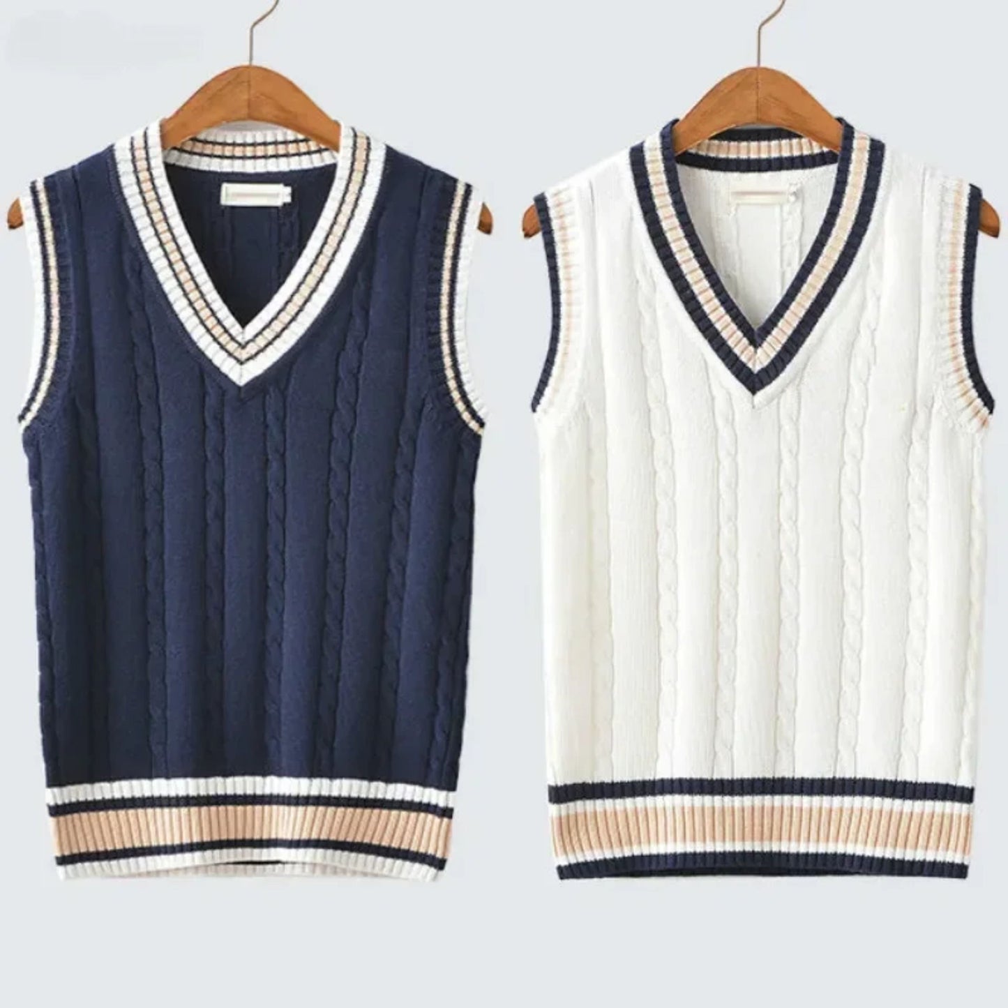 Pulloverweste - Herren ärmellose V-Ausschnitt Pullover Strickweste-Chaps Herrenmode