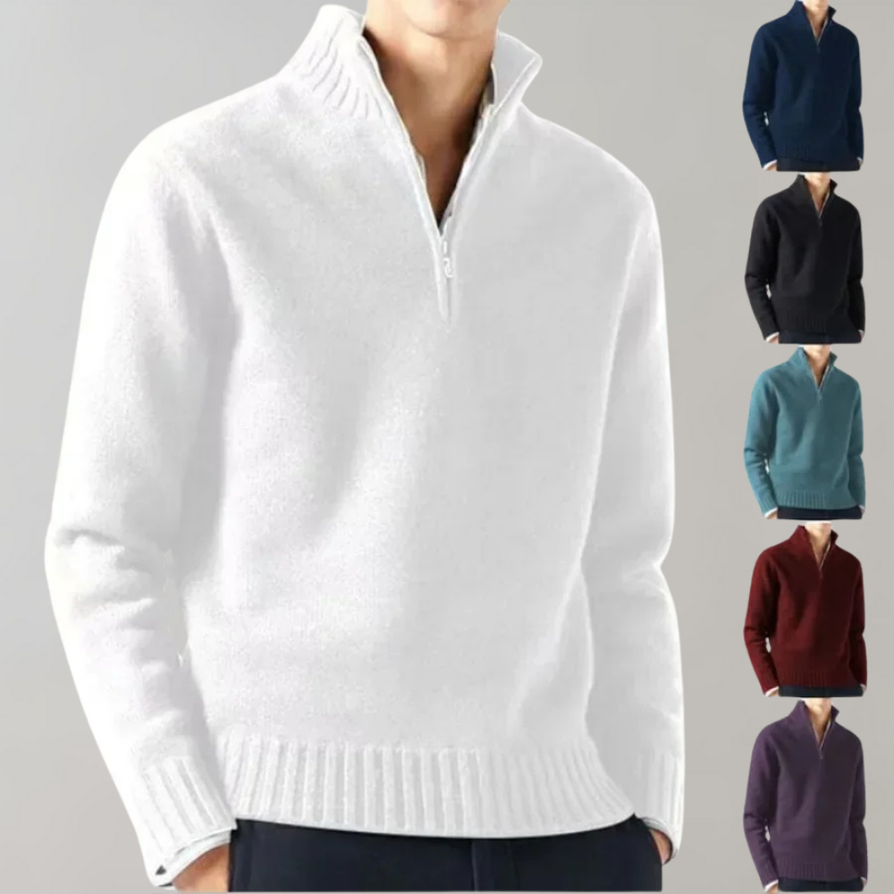 Quarter Zip Pullover - Herren Regular Fit Half Zip Strickpullover-Chaps Herrenmode