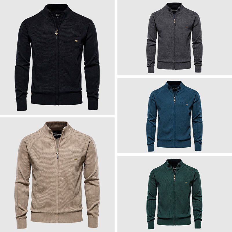 Reißverschluss-Pullover | Durchgehender Reißverschluss | Gestrickt | Strickjacke mit Reißverschluss | Herren-Strickjacke-Chaps Herrenmode