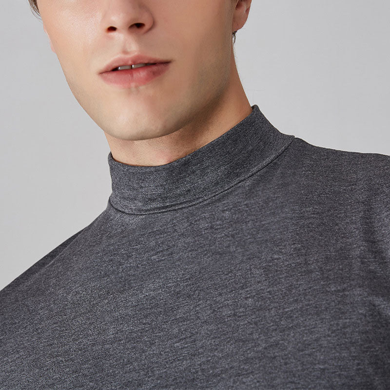 Rollkragen-T-Shirt – Kurzarm – Einfarbig – T-Shirts mit hohem Kragen – Herrenbekleidung-Chaps Herrenmode