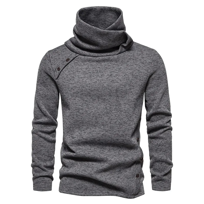 Rollkragenpullover – Langärmliger Pullover mit hohem Kragen für Herren-Dunkelgrau-XS-Chaps Herrenmode