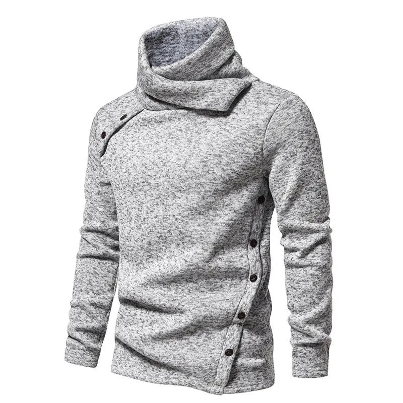 Rollkragenpullover – Langärmliger Pullover mit hohem Kragen für Herren-Hellgrau-XS-Chaps Herrenmode
