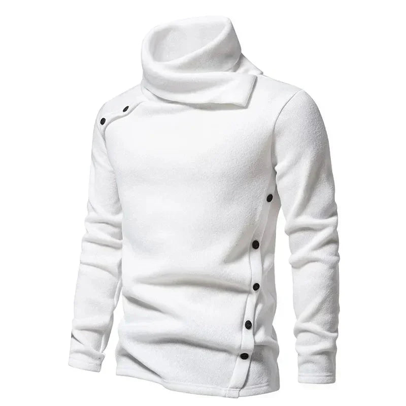 Rollkragenpullover – Langärmliger Pullover mit hohem Kragen für Herren-Weiß-XS-Chaps Herrenmode