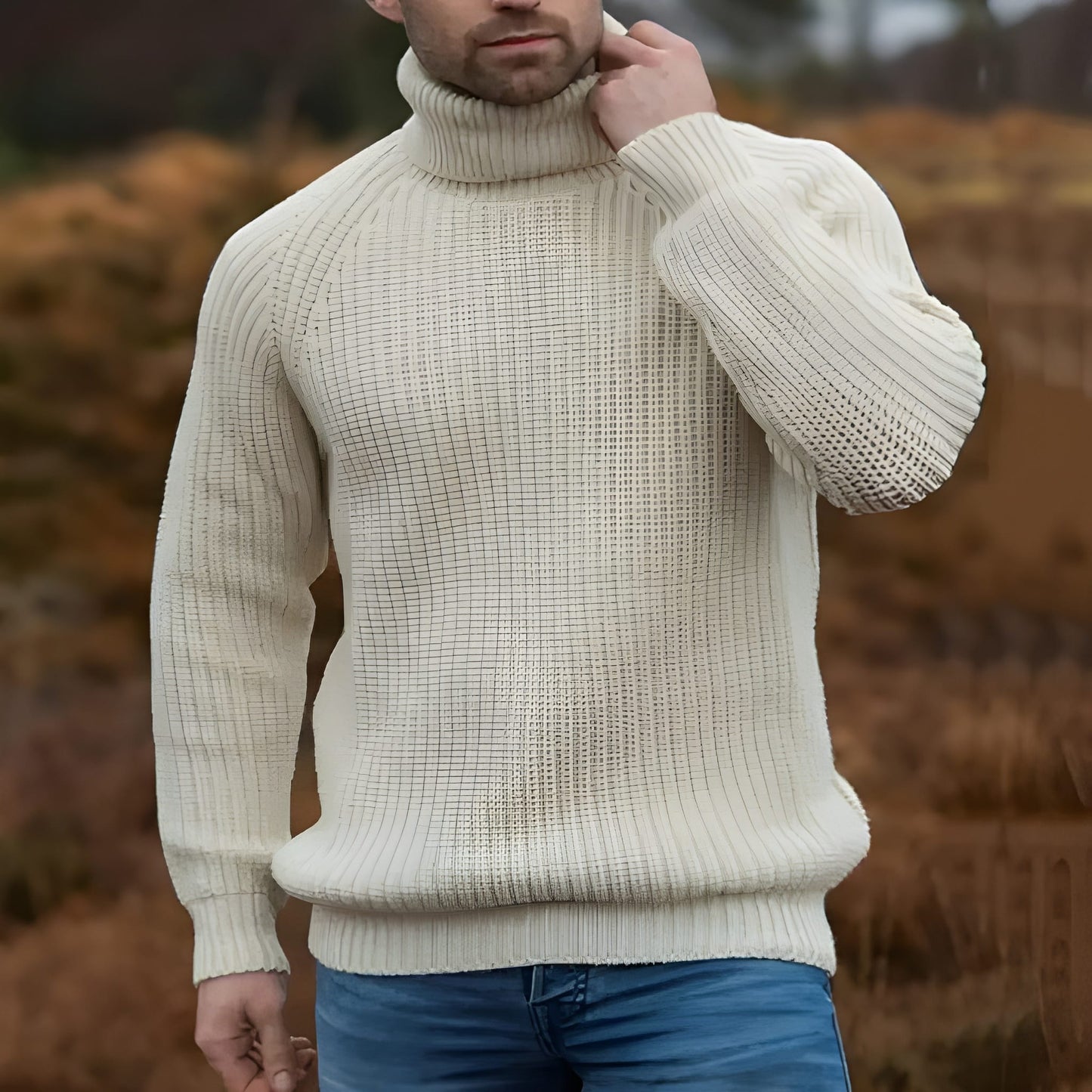 Rollkragenpullover – Rollkragen – Rippstrick – Strickpullover – Herrenstrickwaren-Chaps Herrenmode