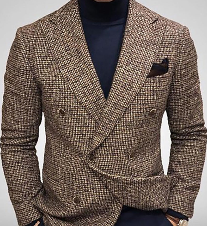 Sakko | Zweireiher | Maßgeschneidert | Blazer | Herrenjacken-Braun-S-Chaps Herrenmode