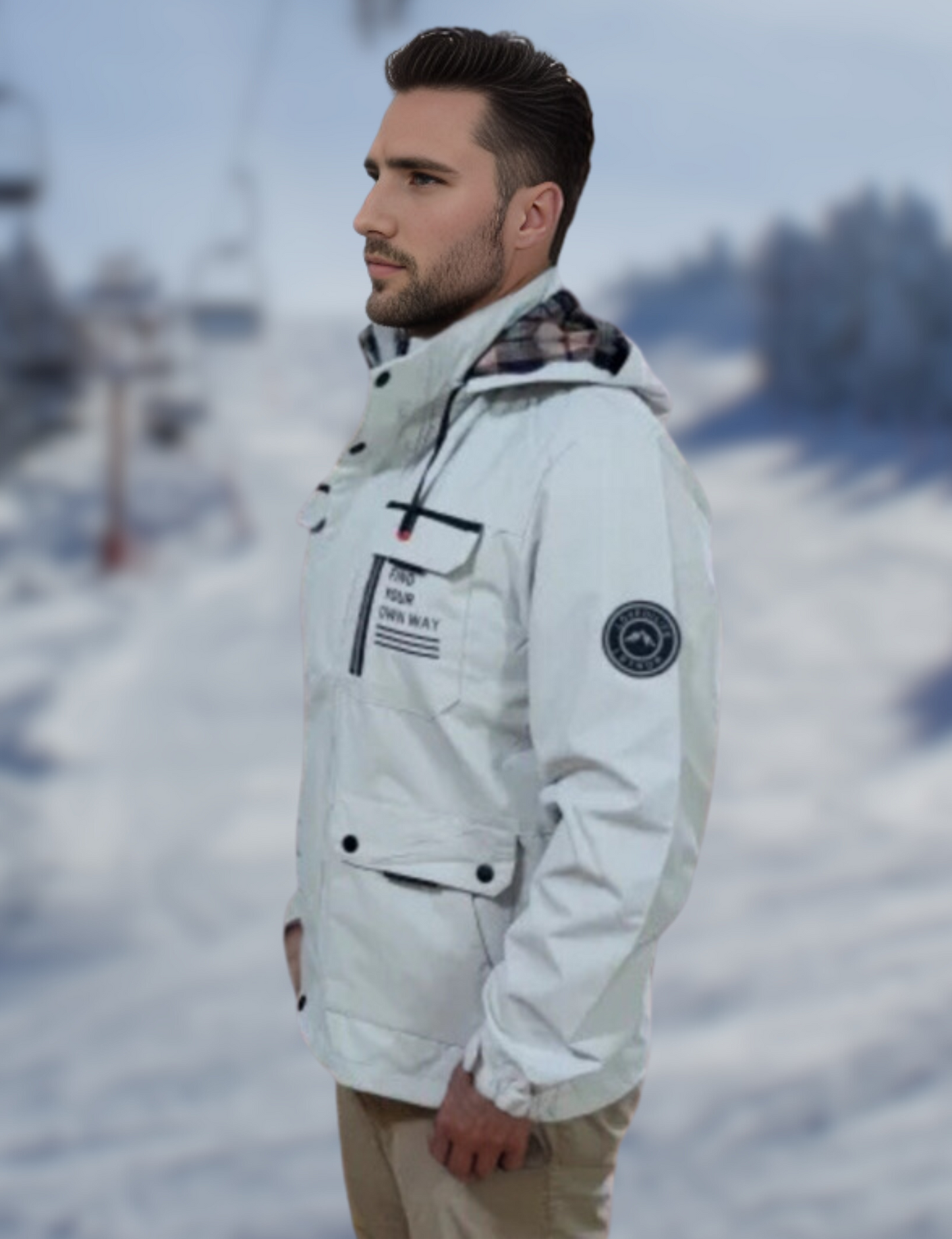 Schneefeste Jacke | Wasserdicht | Mit Kapuze | Einsatzjacke | Winterjacke für Herren-Chaps Herrenmode