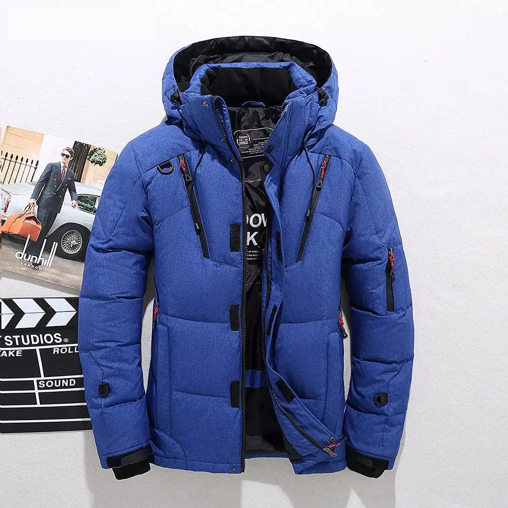 Schneejacke | Kapuzenjacke | Daunenjacke | Winterjacke für Herren-Blau-XS-Chaps Herrenmode