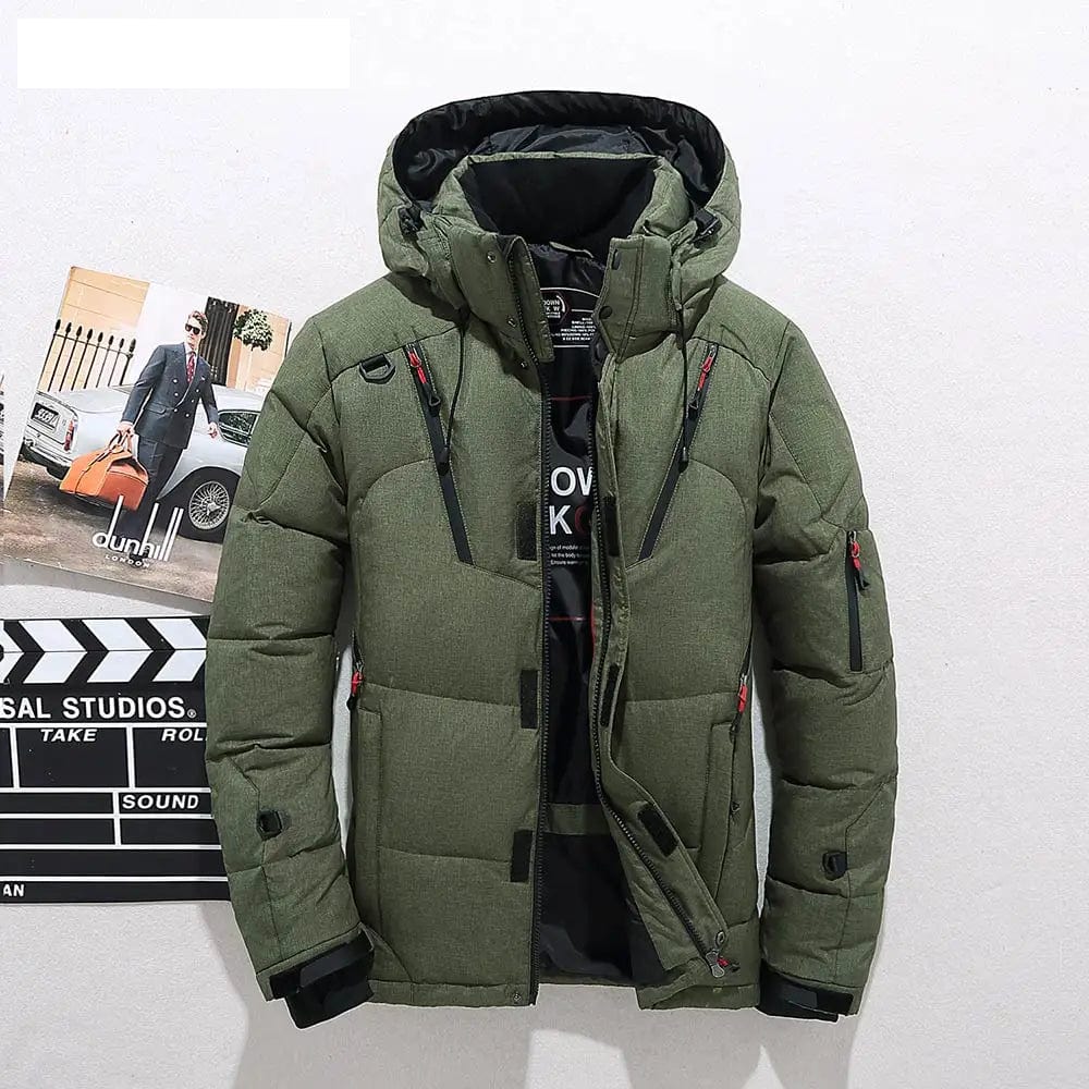 Schneejacke | Kapuzenjacke | Daunenjacke | Winterjacke für Herren-Grün-XS-Chaps Herrenmode