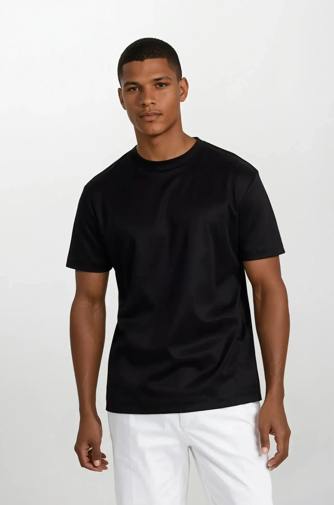 Schwarzes T-Shirt | Rundhalsausschnitt | Relaxed Fit | Schlichtes T-Shirt | Herren T-Shirt-Chaps Herrenmode