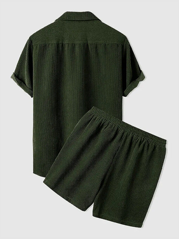 Set aus Hemd und Shorts | Cord | Kurzarm | Zweiteiler | Herren-Set aus Cord-Chaps Herrenmode