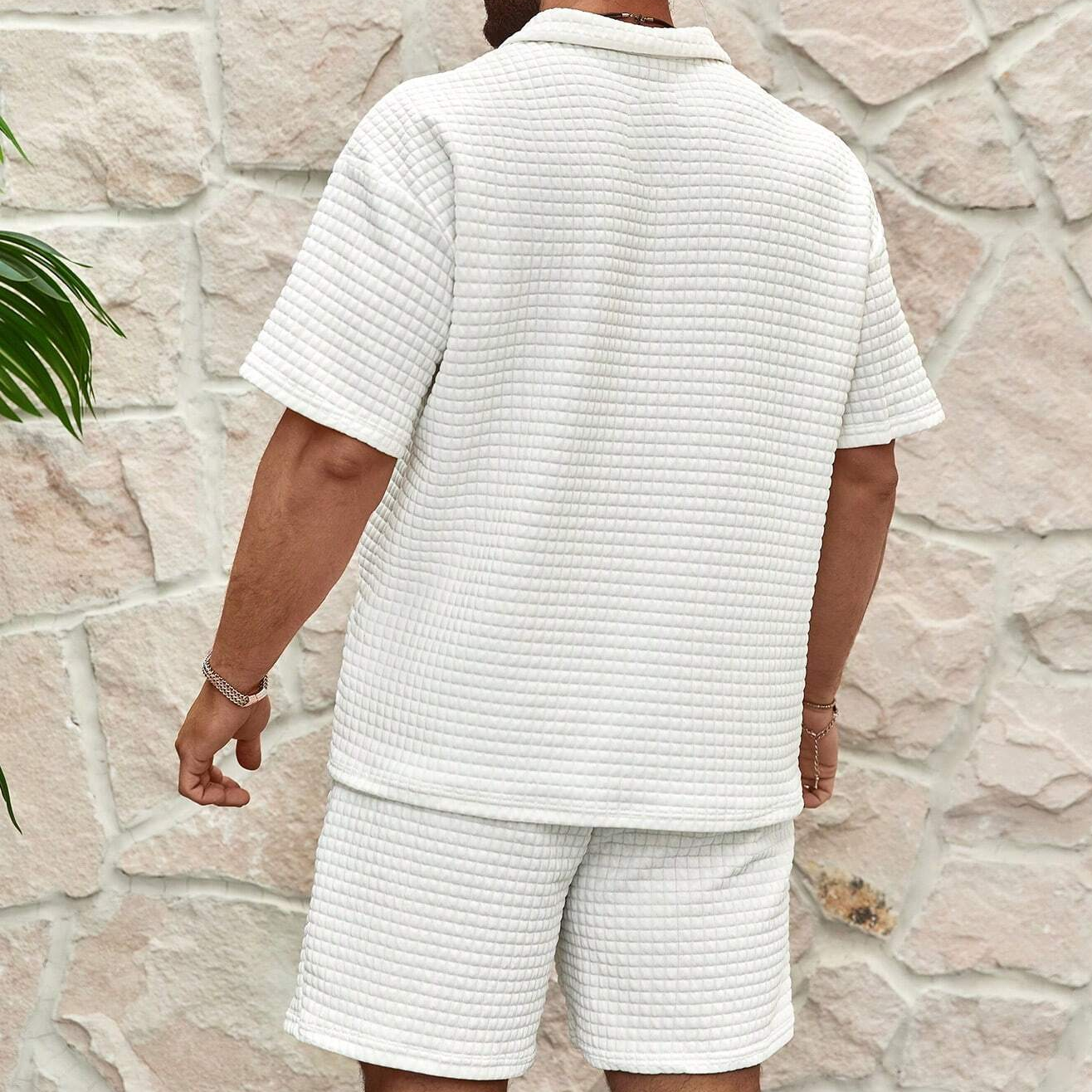 Shorts-Set – Herren-Freizeit-Shorts mit lockerer Passform und kurzen Ärmeln, zweiteilig-Chaps Herrenmode