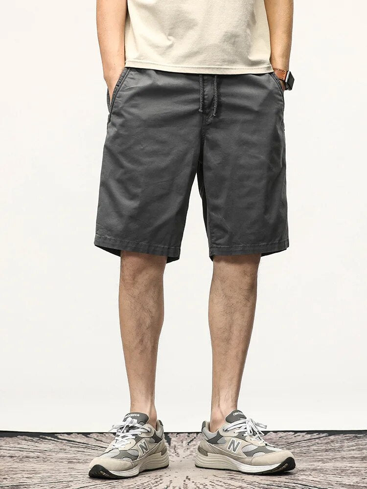 Shorts für Männer - Kordelzug - Lang - Freizeitshorts - Sommershorts-Dunkelgrau-28-Chaps Herrenmode