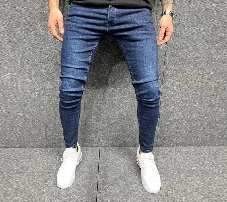 Skinny-Jeans – Bequem – schmale Passform – Stretch-Jeans – Herrenjeans-Dunkelblau-S-Chaps Herrenmode