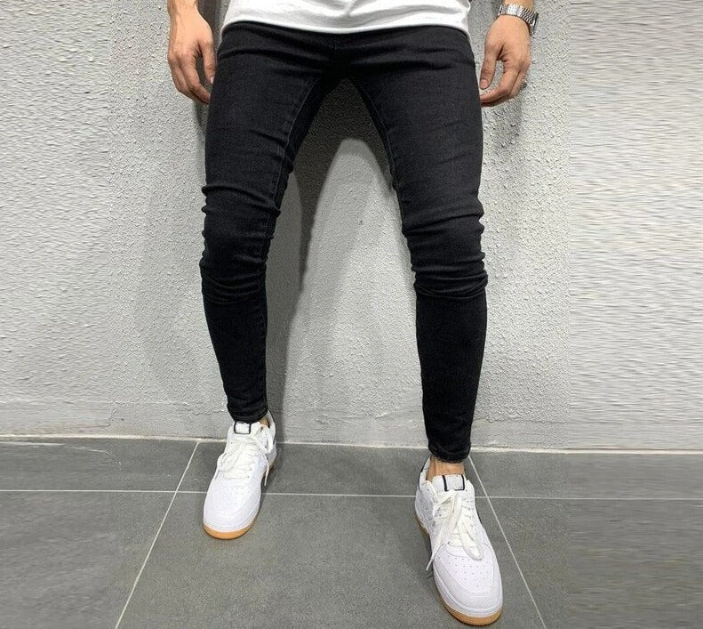 Skinny-Jeans – Bequem – schmale Passform – Stretch-Jeans – Herrenjeans-Schwarz-S-Chaps Herrenmode