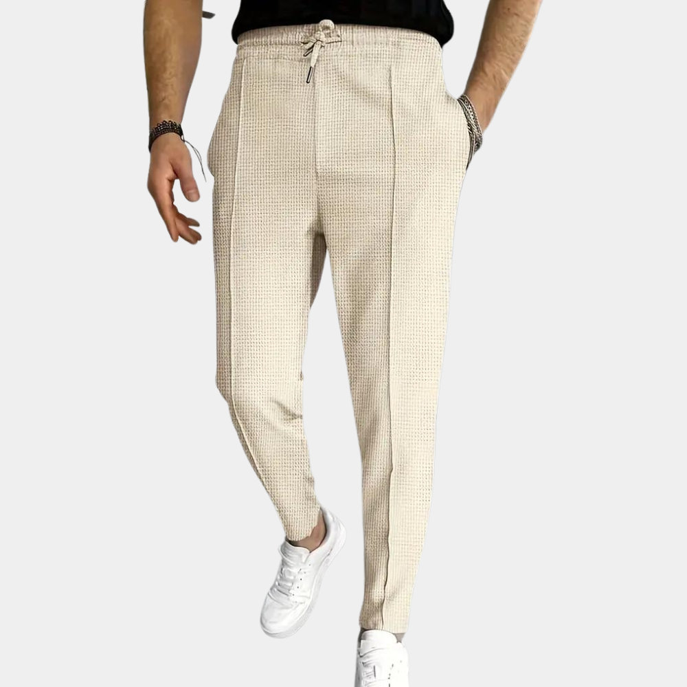 Skinny Sweatpants für Männer - Elastische Taille - Slim Fit - Freizeithosen - Herrenhosen-Khaki-S-Chaps Herrenmode