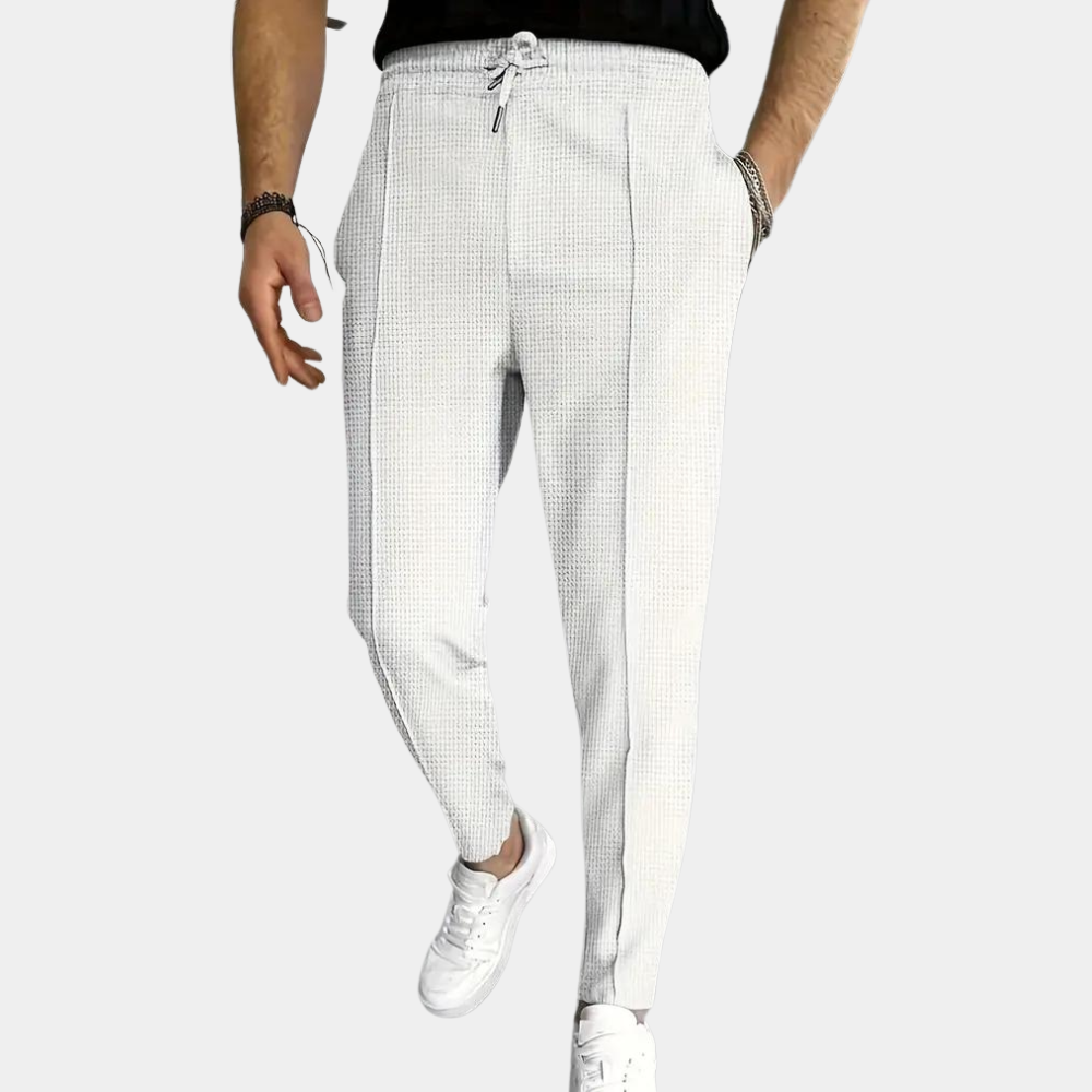 Skinny Sweatpants für Männer - Elastische Taille - Slim Fit - Freizeithosen - Herrenhosen-Weiß-S-Chaps Herrenmode