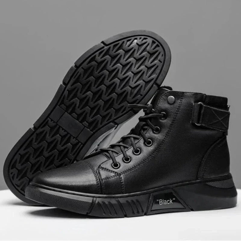 Sneaker-Stiefel – Schwarz – Reißverschluss – Hohe Sneakers – Herrenschuhe-Chaps Herrenmode