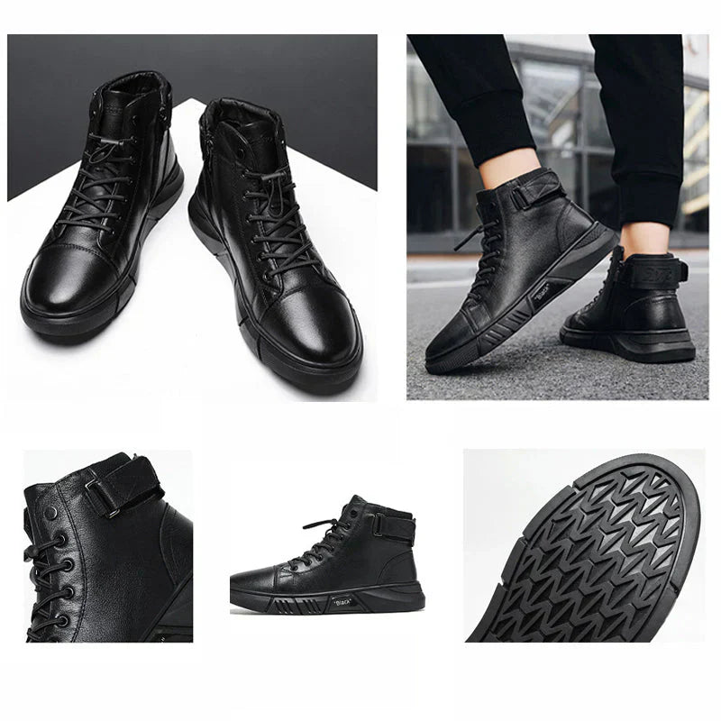 Sneaker-Stiefel – Schwarz – Reißverschluss – Hohe Sneakers – Herrenschuhe-Chaps Herrenmode