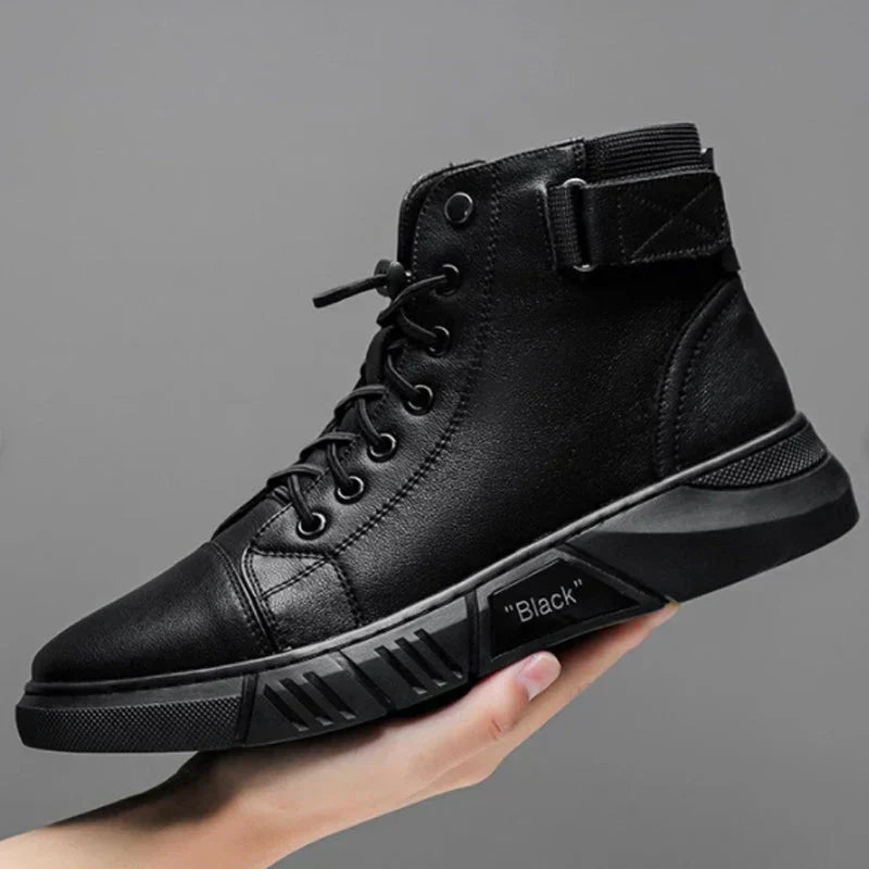 Sneaker-Stiefel – Schwarz – Reißverschluss – Hohe Sneakers – Herrenschuhe-Chaps Herrenmode