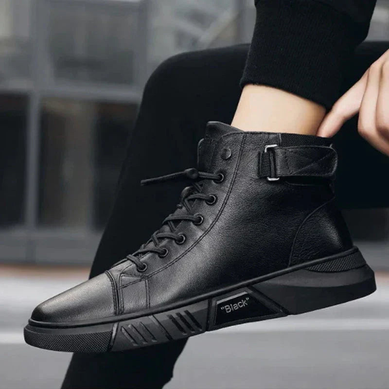 Sneaker-Stiefel – Schwarz – Reißverschluss – Hohe Sneakers – Herrenschuhe-Chaps Herrenmode