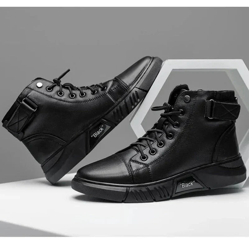 Sneaker-Stiefel – Schwarz – Reißverschluss – Hohe Sneakers – Herrenschuhe-Chaps Herrenmode