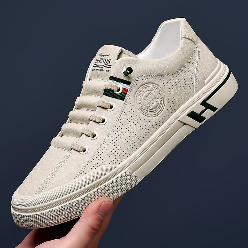 Sneakers zum Hineinschlüpfen | Alltagsschuhe | Schnürschuhe | Weiße Sneakers | Herrenschuhe-Beige-38-Chaps Herrenmode