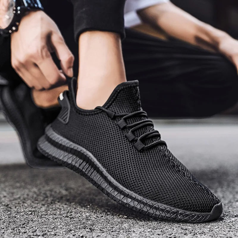 Sneakers zum Hineinschlüpfen – Mesh – orthopädisch – Herrenschuhe – Sportschuhe-Schwarz-39-Chaps Herrenmode