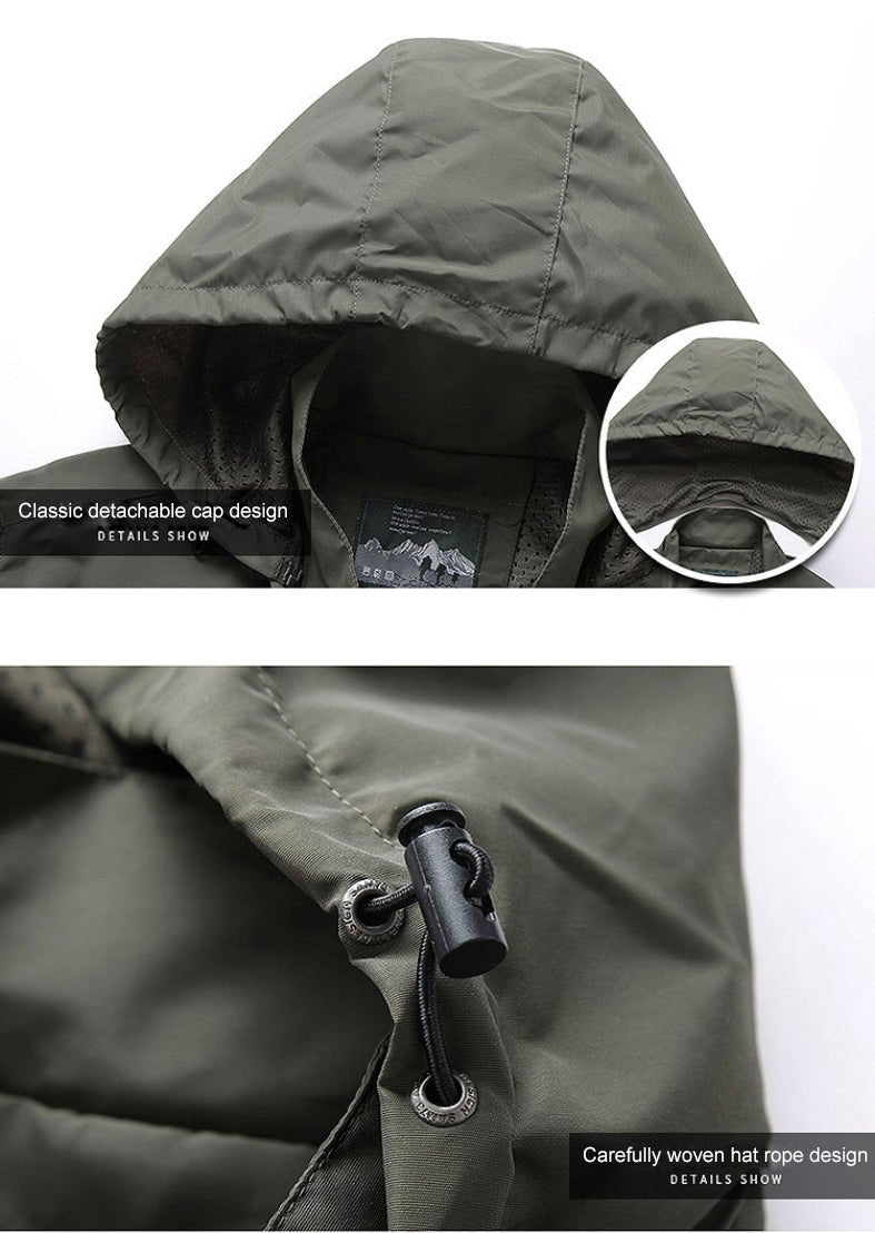 Softshell Jacke - Herren Kapuzenjacke Wasserdicht Outdoor Winddicht Jacke-Chaps Herrenmode