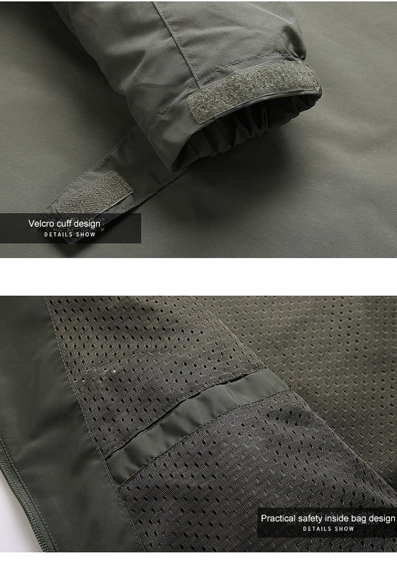 Softshell Jacke - Herren Kapuzenjacke Wasserdicht Outdoor Winddicht Jacke-Chaps Herrenmode