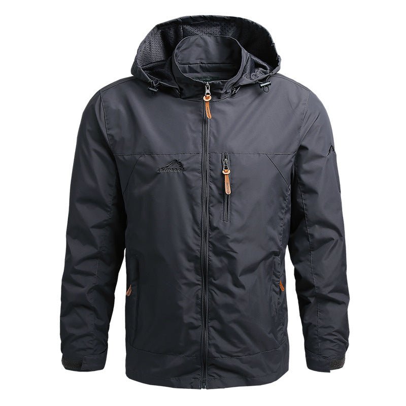 Softshell Jacke - Herren Kapuzenjacke Wasserdicht Outdoor Winddicht Jacke-Grau-S-Chaps Herrenmode