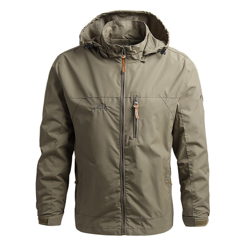Softshell Jacke - Herren Kapuzenjacke Wasserdicht Outdoor Winddicht Jacke-Khaki-S-Chaps Herrenmode