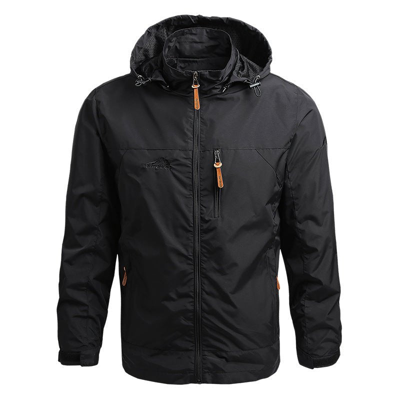 Softshell Jacke - Herren Kapuzenjacke Wasserdicht Outdoor Winddicht Jacke-Schwarz-S-Chaps Herrenmode